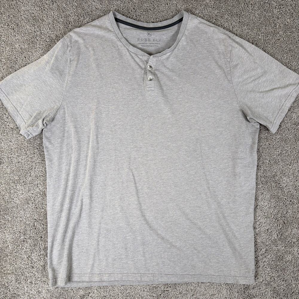 Free Fly Shirt Mens XL Gray Henley Bamboo Performance Fishing Outdoor Gorpcore